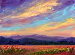 Mountain Ridges Wildflower Art