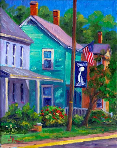 Flag on Hodges Street Croaker Festival ORiental NC