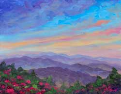 Rhododendron painting in bloom art