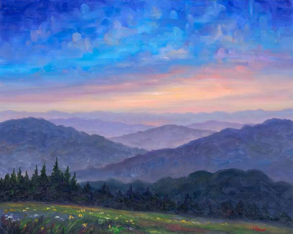 Asheville Mountains Oil Painting and Prints