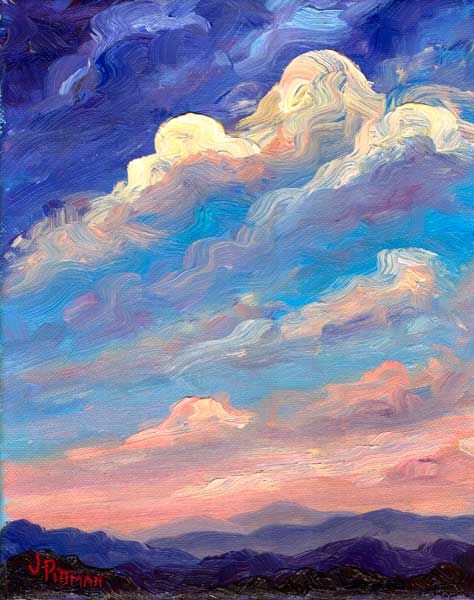Clouds over the blue ridge mountains