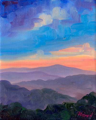 Yellow ridge Mountain oil painting