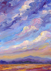 OIL PAINTING OF ASHEVILLE SUNSET