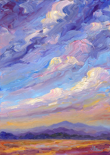 Sunset Oil Painting Asheville Blue Ridge