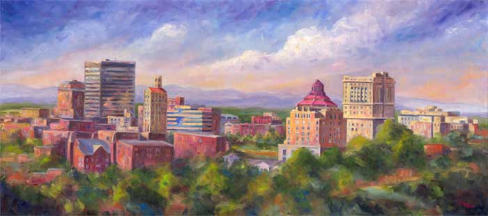 Asheville Downtown Skyline Art