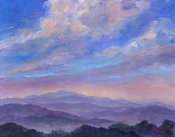 OIL PAINTING OF ASHEVILLE SUNSET