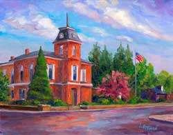 Brevard NC Art Print Painting Courthouse