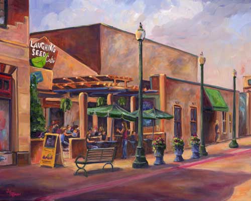 Laughing Seed Cafe on Wall Street Downtown Asheville Art