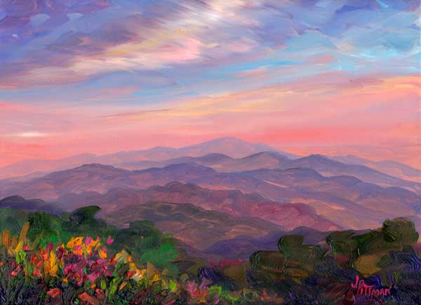 North Carolina Rhododendron Painting and Prints