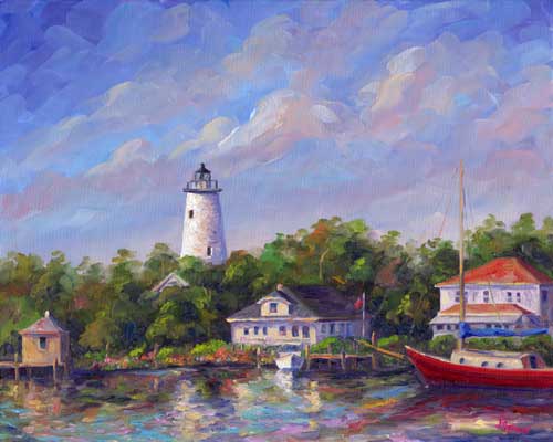 Ocracoke Island Lighthouse Oil painting on Canvas