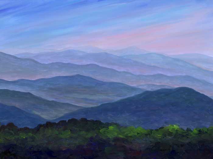 View from Blue Ridge Parkway - Oil Painting on Canvas Jeff pittman art Limited Edition Print Giclee