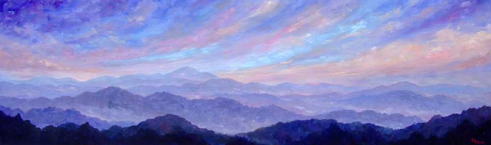 Blue Pisgah Panorama - Blue Ridge Parkway, Jeff Pittman Original Art oil Painting Prints Giclee