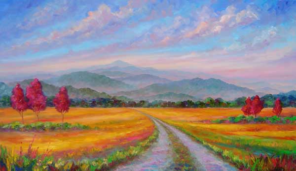 Autumn view of Mt Pisgah in the Blue Ridge Mountains