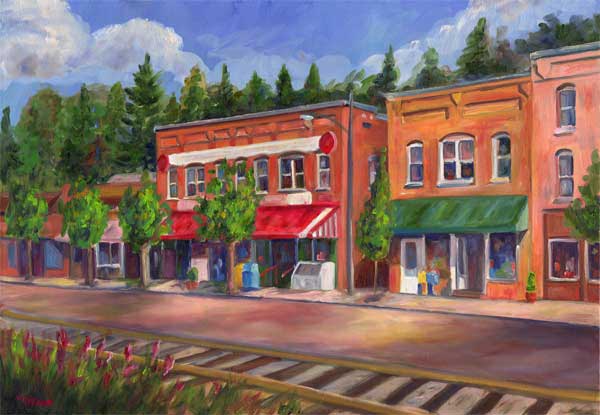 Saluda, NC. Oil Painting on canvas. Jeff Pittman art Limited Edition Prints Giclee