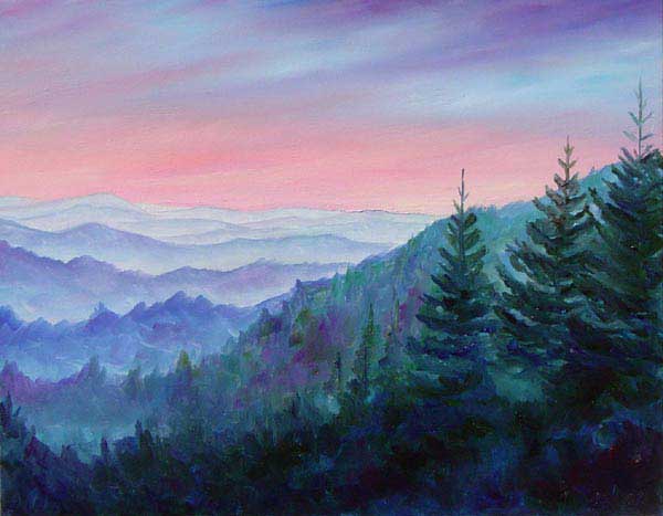View from Blue Ridge Parkway - Oil Painting on Canvas Jeff pittman art Limited Edition Print Giclee