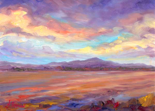 winter sky oil painting Asheville NC