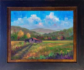 Painting of old barn in Fletcher NC