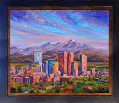 painting of Denver Skyline