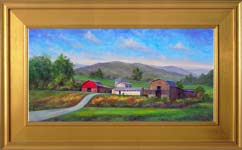 Framed painting and prints of Barns