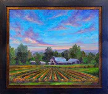 mountain farm painting and prints