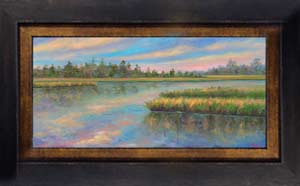 Framed painting and prints of Barns