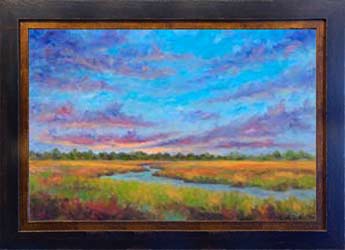 Sunset Marsh Oil Painting