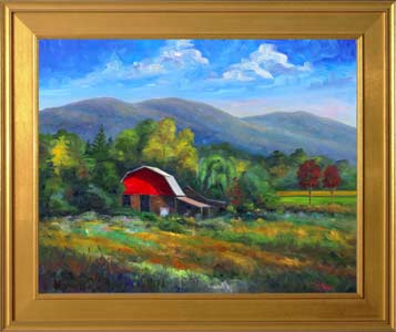 Mountain Farm Oil Painting