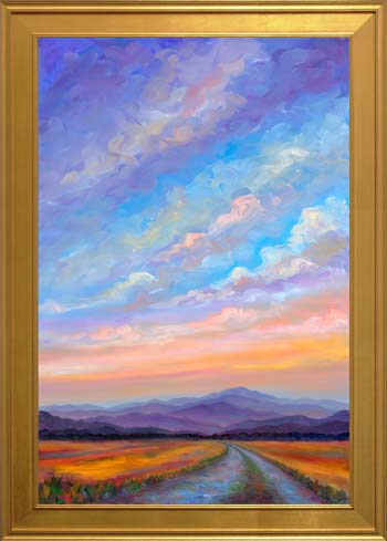 Sunset Sky over Mountain Ridges
