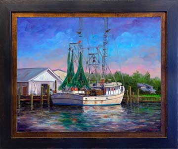 Harbor Boat Painting Prints