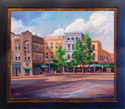 painting of Pack Square Asheville