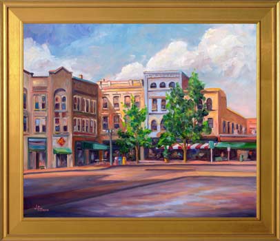 painting of Pack Square Asheville