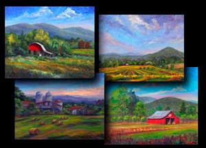 Western NC Artist prints and paintings of banrs and farm landscapes