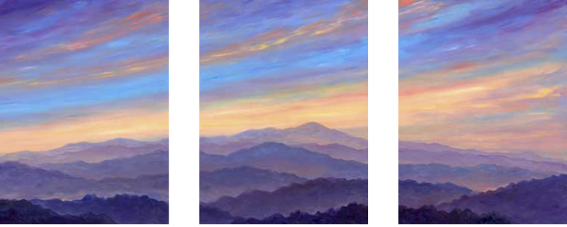 Misrt Ridges Painting Triptych Artist RAD