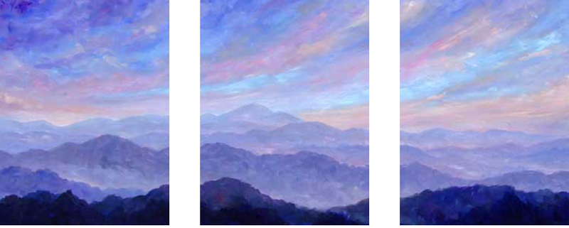 Blue Pisgah Panorama - Blue Ridge Parkway, Jeff Pittman Original Art oil Painting Prints Giclee