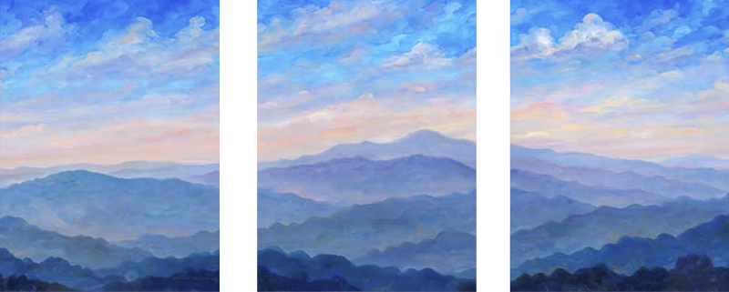 Blue Pisgah Panorama - Blue Ridge Parkway, Jeff Pittman Original Art oil Painting Prints Giclee