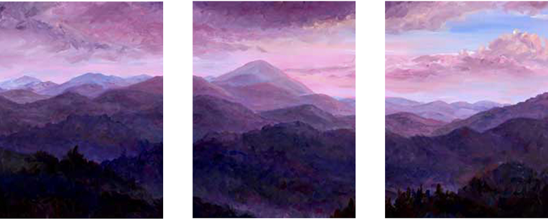 Blue Pisgah Panorama - Blue Ridge Parkway, Jeff Pittman Original Art oil Painting Prints Giclee