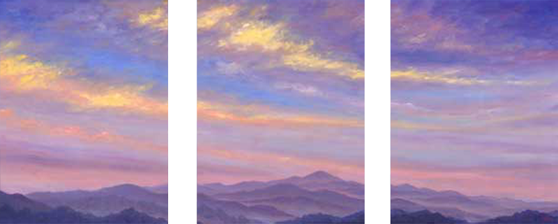 Sweeping Clouds Sky Triprtych Panels